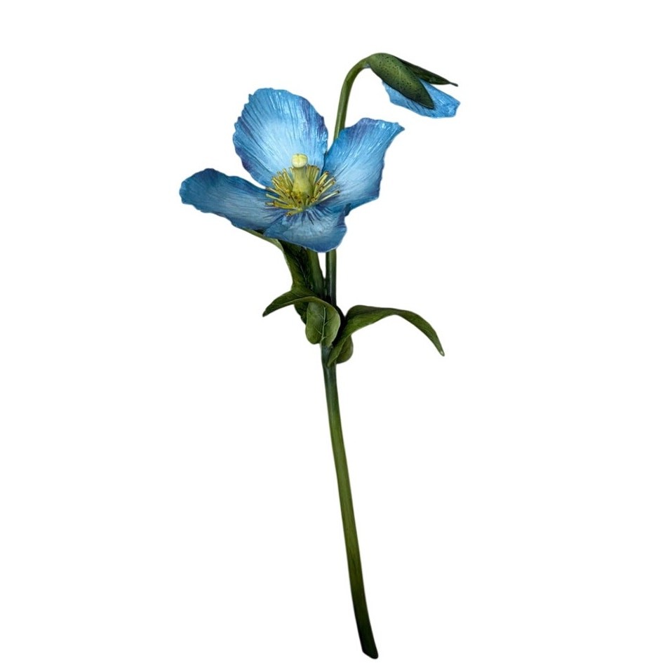 Boehm Porcelain Blue Flower England Stem Figurine