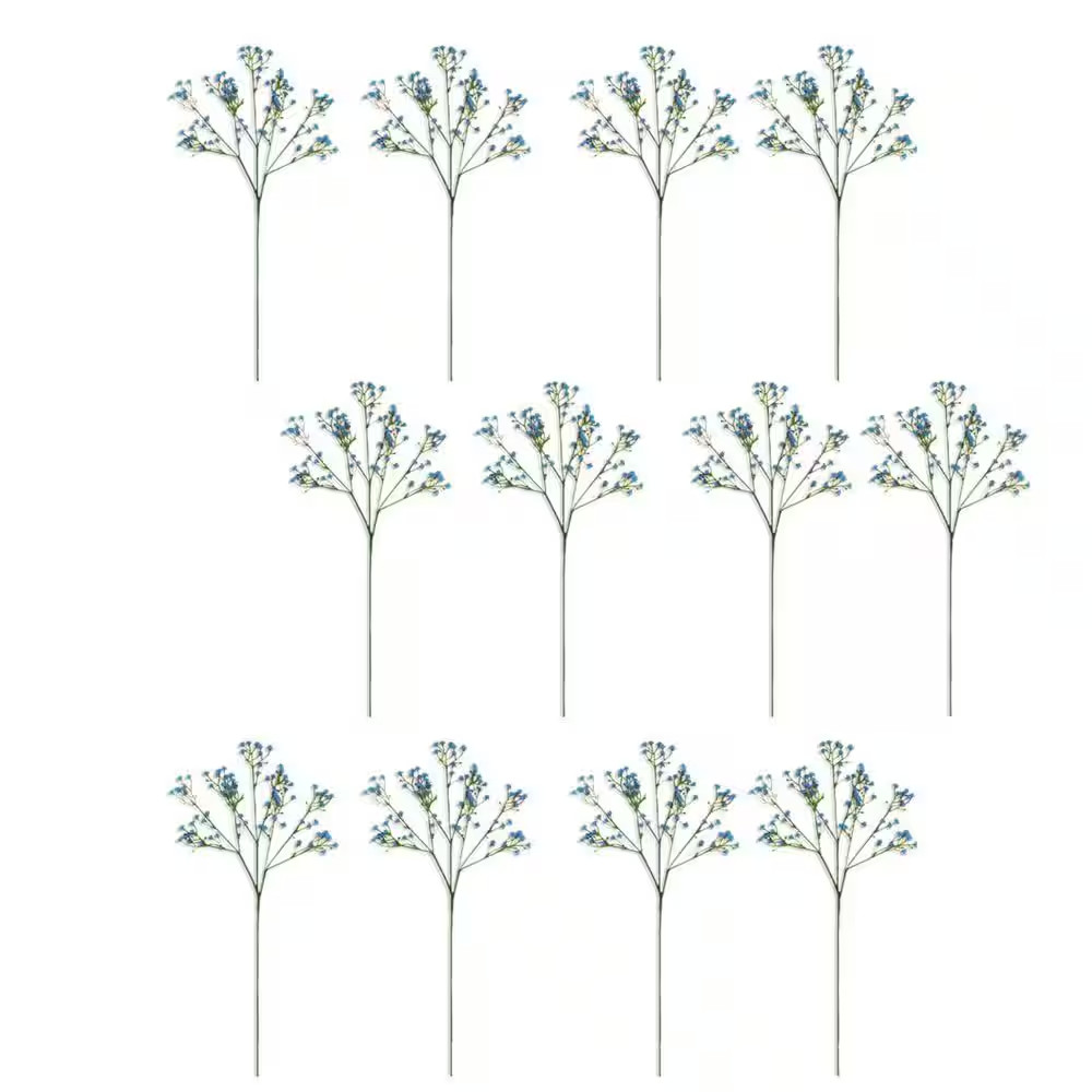 Dark Blue Artificial Baby Breath Flowers, 12-Pack