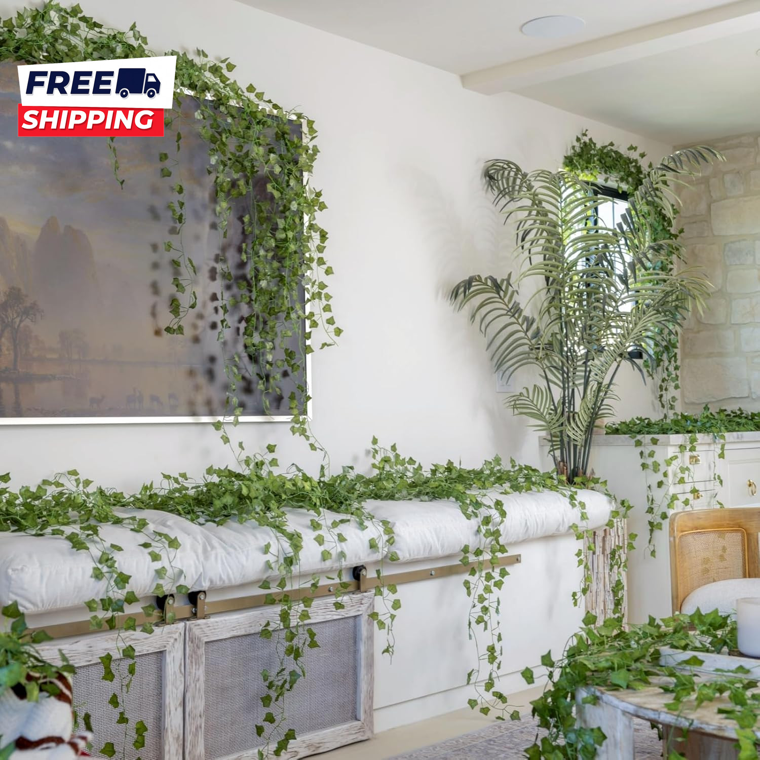 14 Pack 98Ft Artificial Ivy Garland,Ivy Garland Fake Vines UV Resistant Green