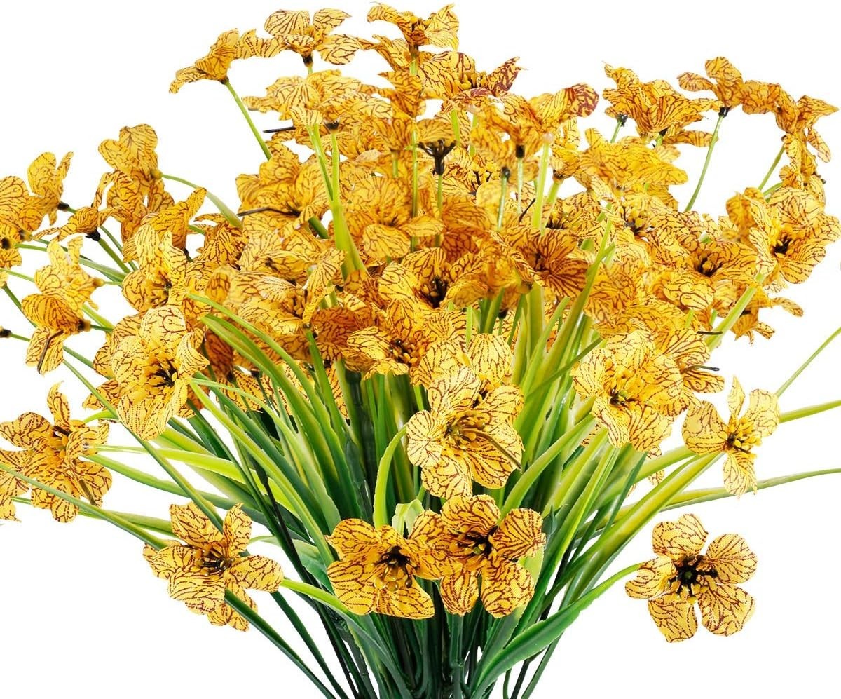 All-Season 12 Bundles of Yellow Artificial Flowers for Ultimate Elegance