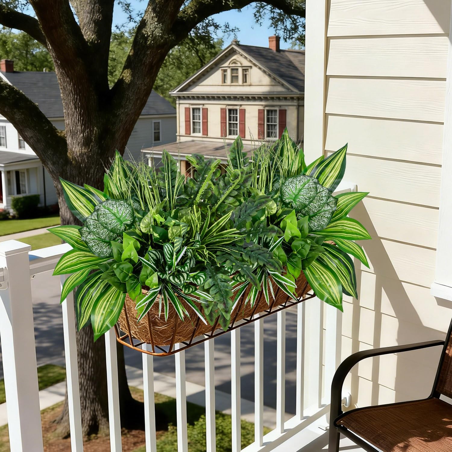 12 Bundles Large Outdoor Artificial Plants UV Resistant Fake Greenery Stems F…