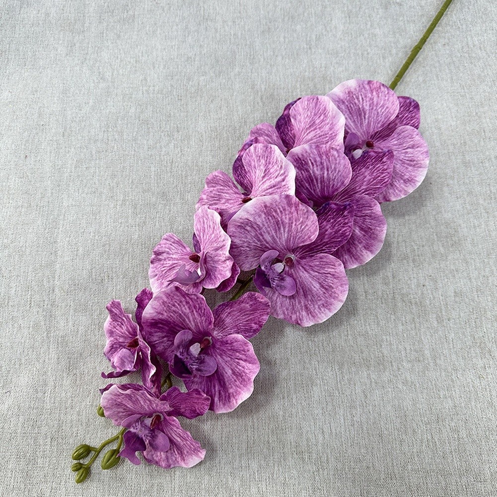 Silk Matte Phalaenopsis 9 Head Artificial Flowers for Foyer Table Decor