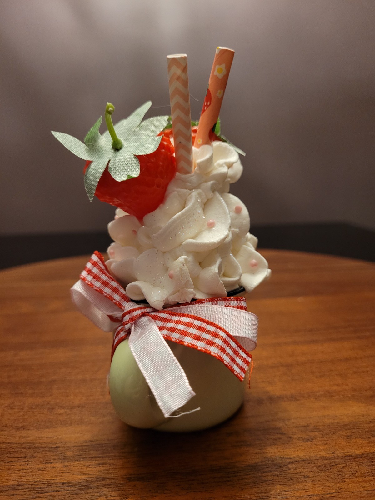 Tiered/Tray/Shelf/Sitter/Decor/Strawberry/Green/Berry Sweet/Ceramic Cup/ Faux
