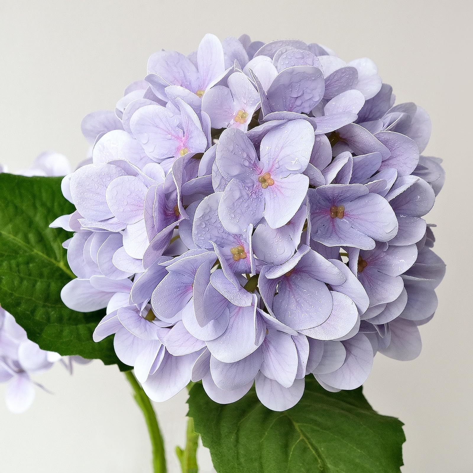 Pale Purple Hydrangea Artificial Flowers 19.6″ 4pcs Fake Real Touch Large Faux H