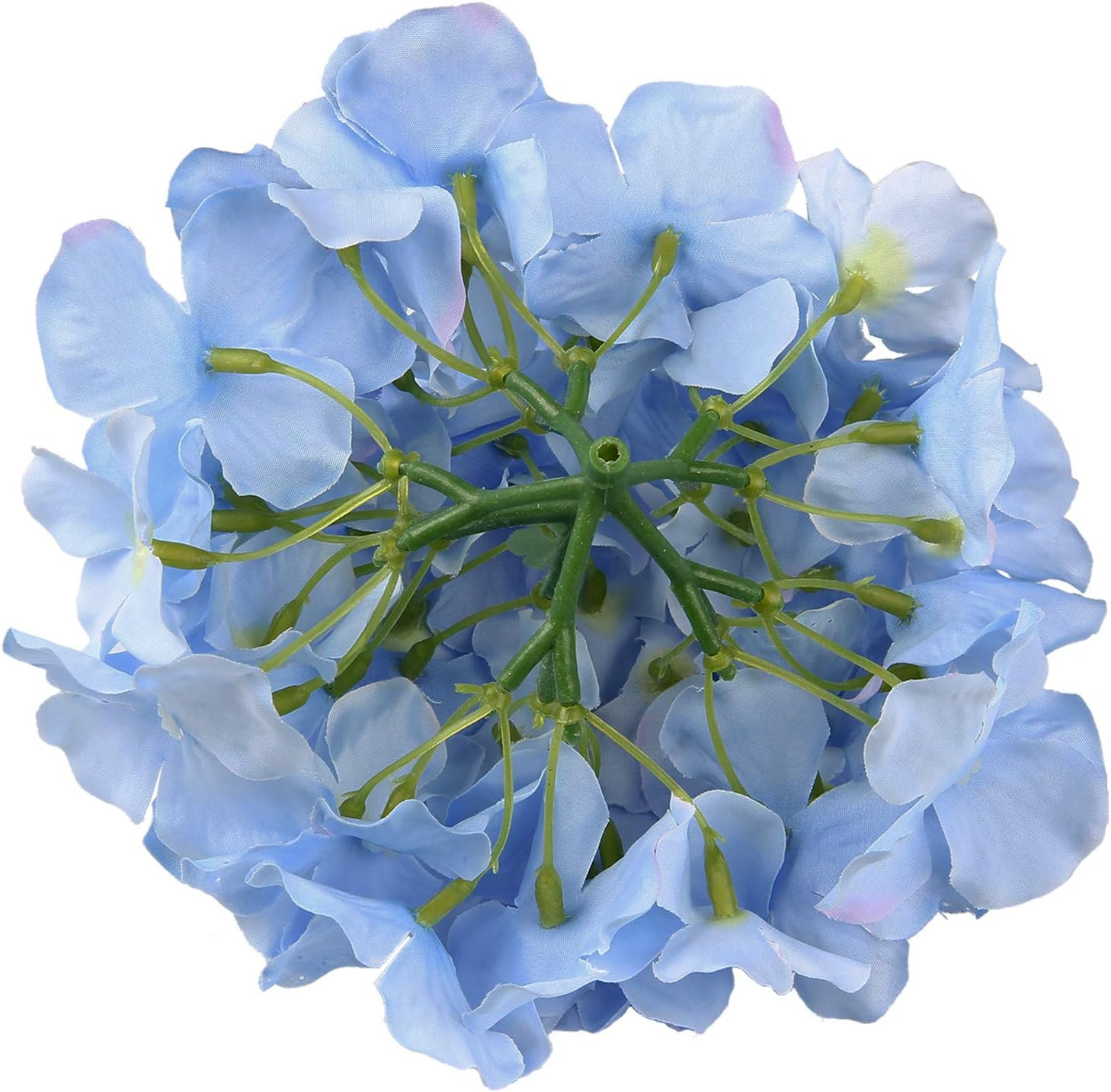 Silk Hydrangea Heads Artificial Flowers Heads with Stems for Home Wedding Decor,