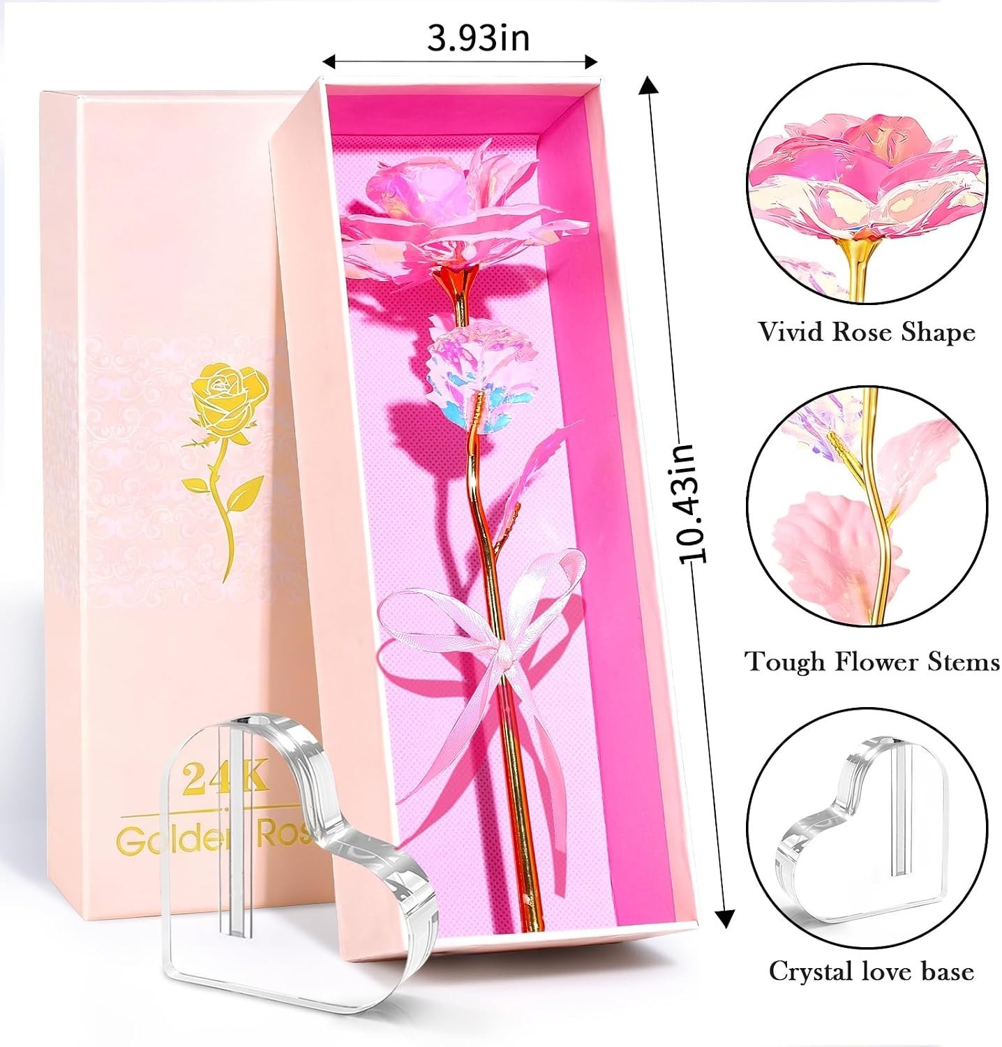 Luxurious Forever Rose in Heart Vase – Lasting Love for Mother’s Day and Beyond