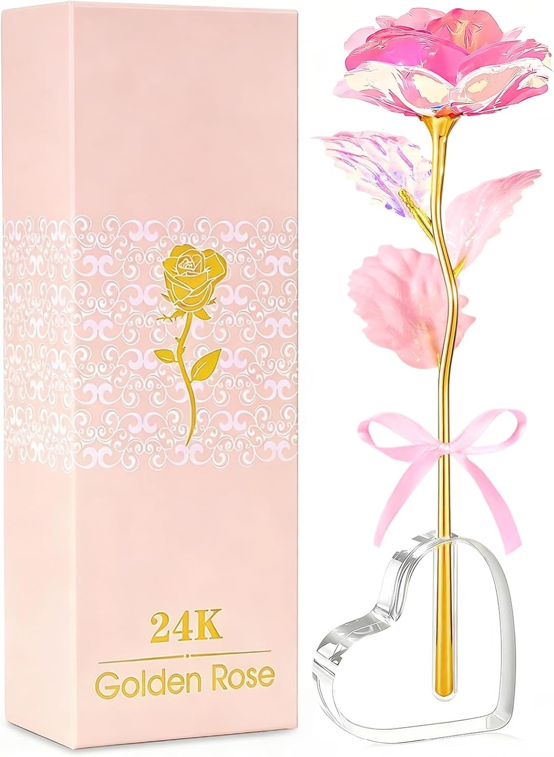 Luxurious Forever Rose in Heart Vase – Lasting Love for Mother’s Day and Beyond