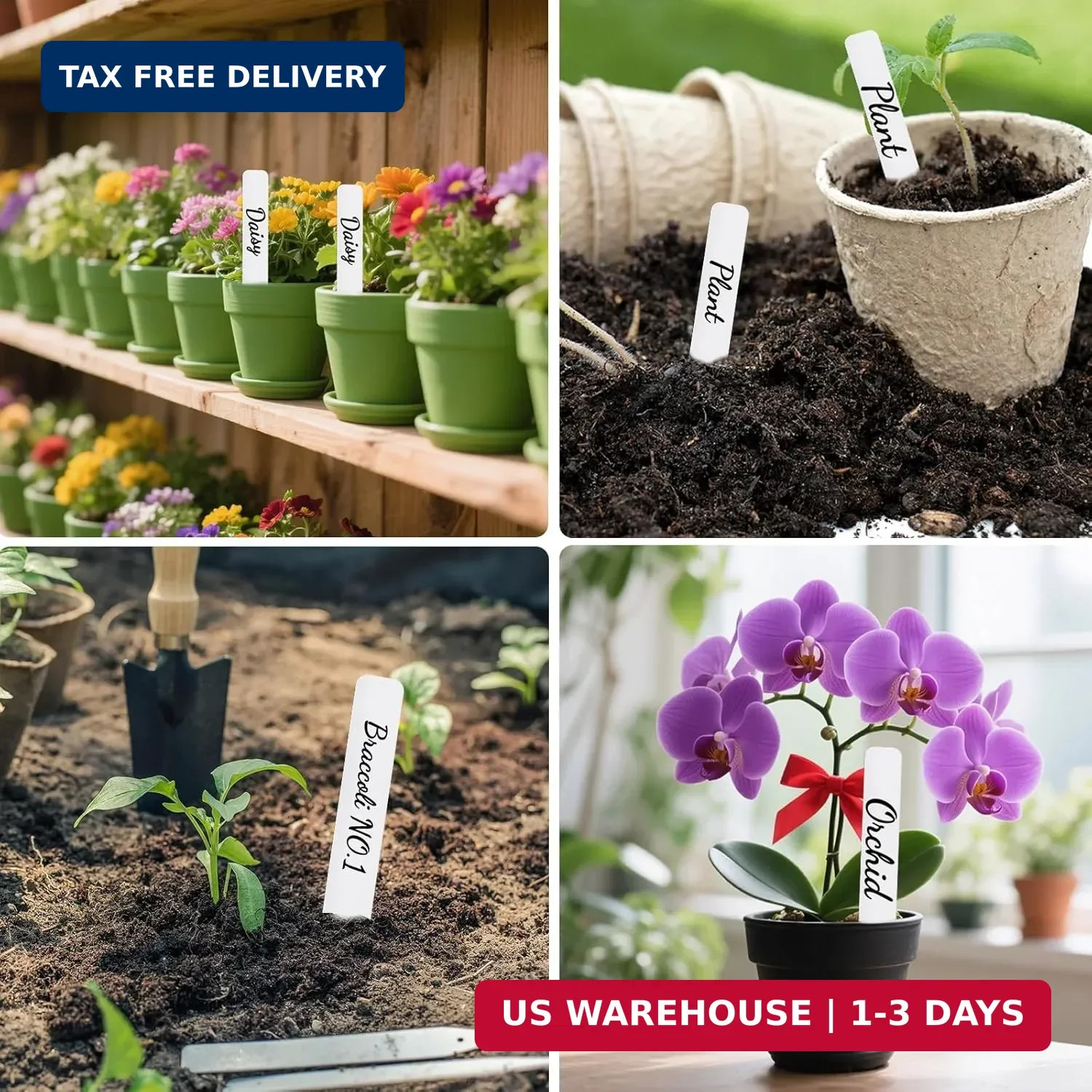 300 Pack Plant Labels, 4 Inch Potted Plant Name Tags Plastic, Seedlings Seed Mar