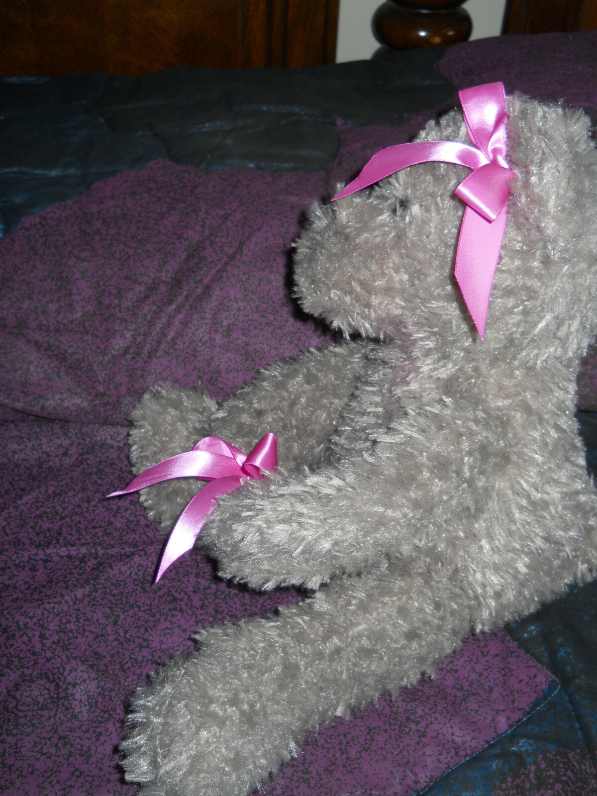 NEW ~ Flower Vase Stuffed Plush Animal Holder~ Teddy w/ connecting paws ~15 in _