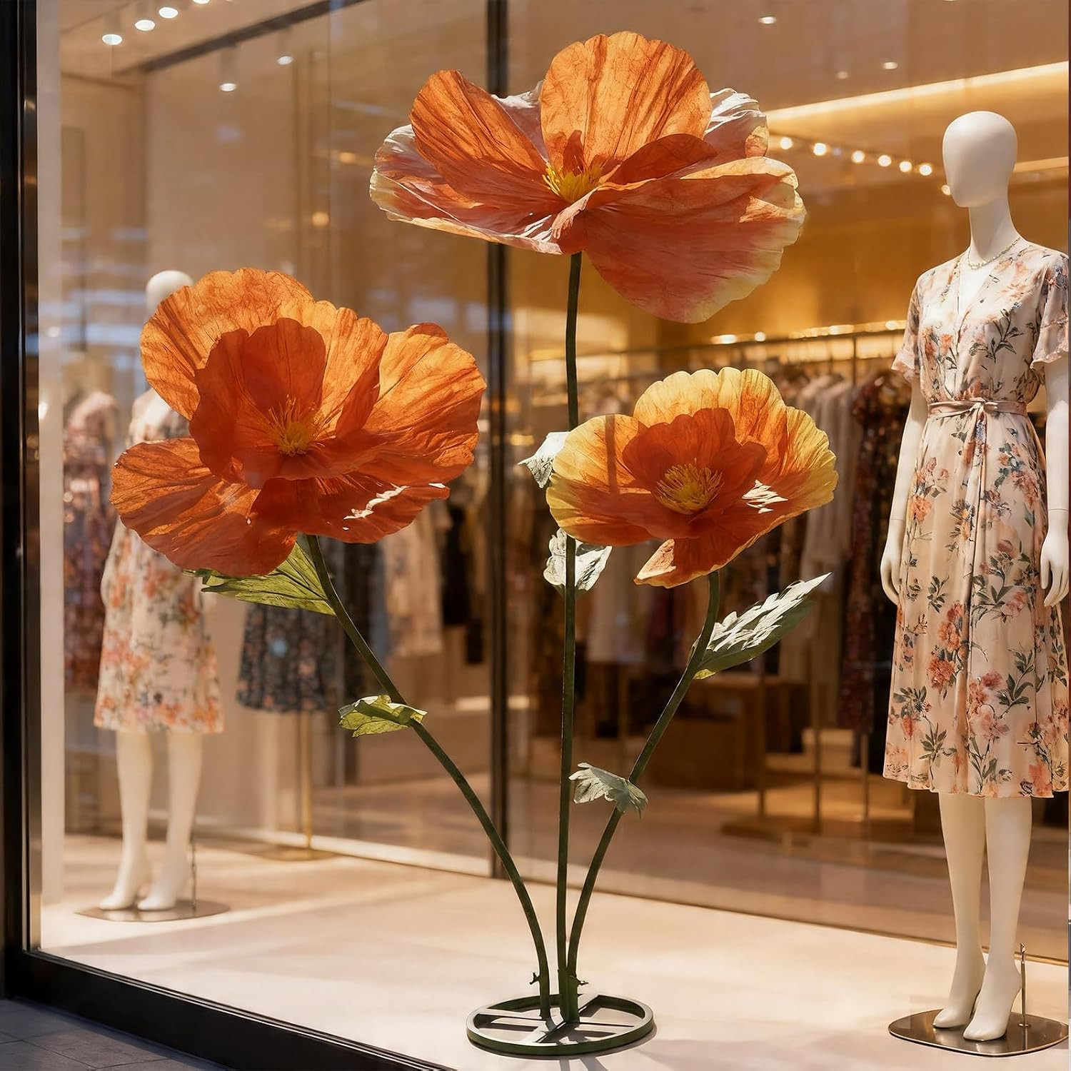 Giant Artificial Paper Flowers for Decoration with Stand,Tall Artificial Bloom f