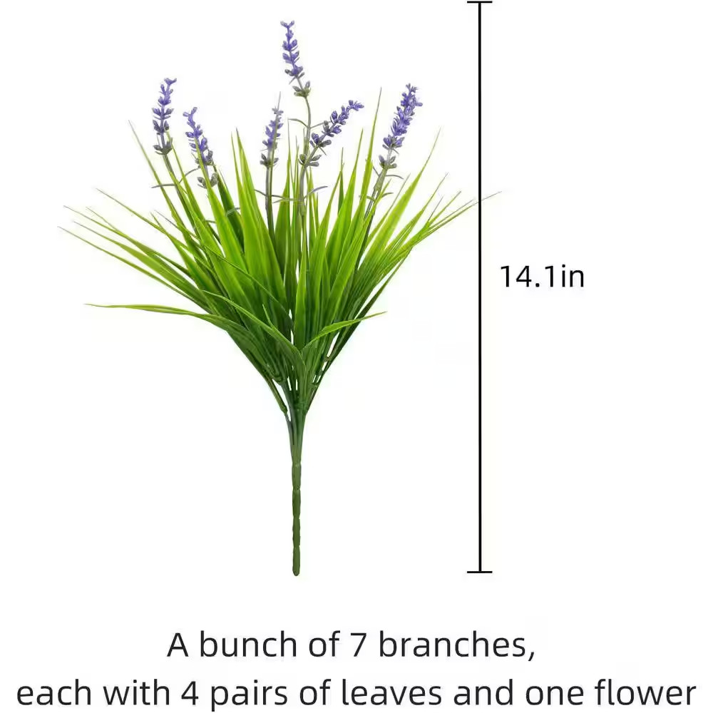 12 Bundles 15.5″ Green Uv-Resistant Fake Monkey Grass-Outdoor Artificial Grass F