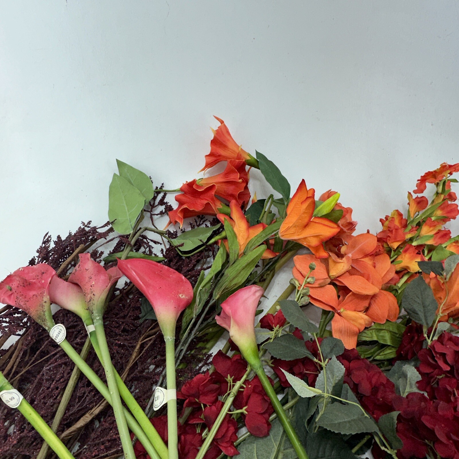 Artificial Flowers Mixed Lot Foliage Leaves Flowers Decor Wedding Party Holiday