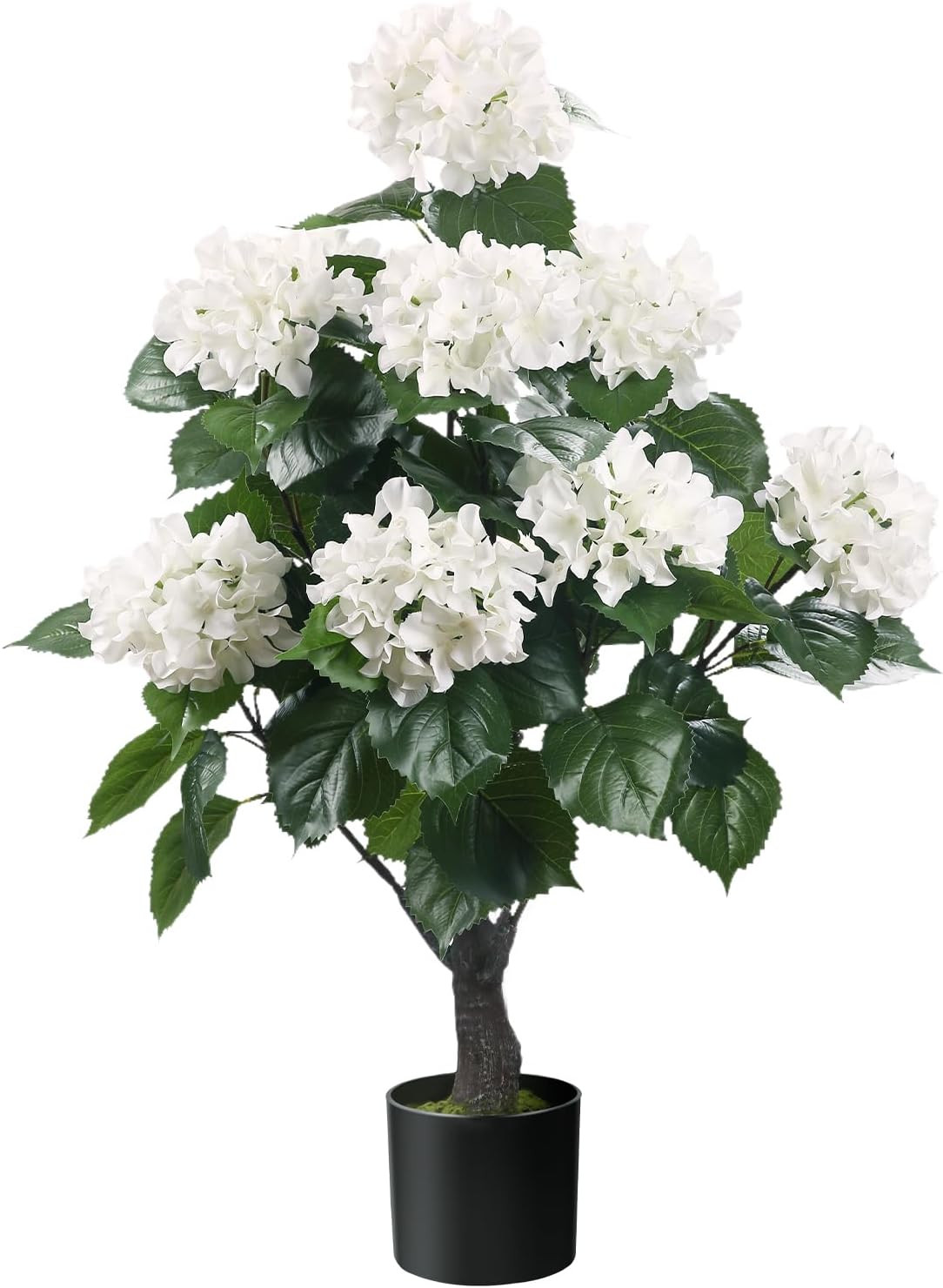 38″ Faux Hydrangea Tree in Pot – Lifelike Silk Plant for Home & Garden Decor