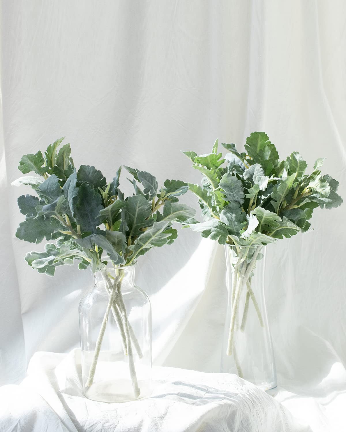 Faux Lambs Ear Stems Miller Fake Flocked Artificial Greenery for Home Wedding…