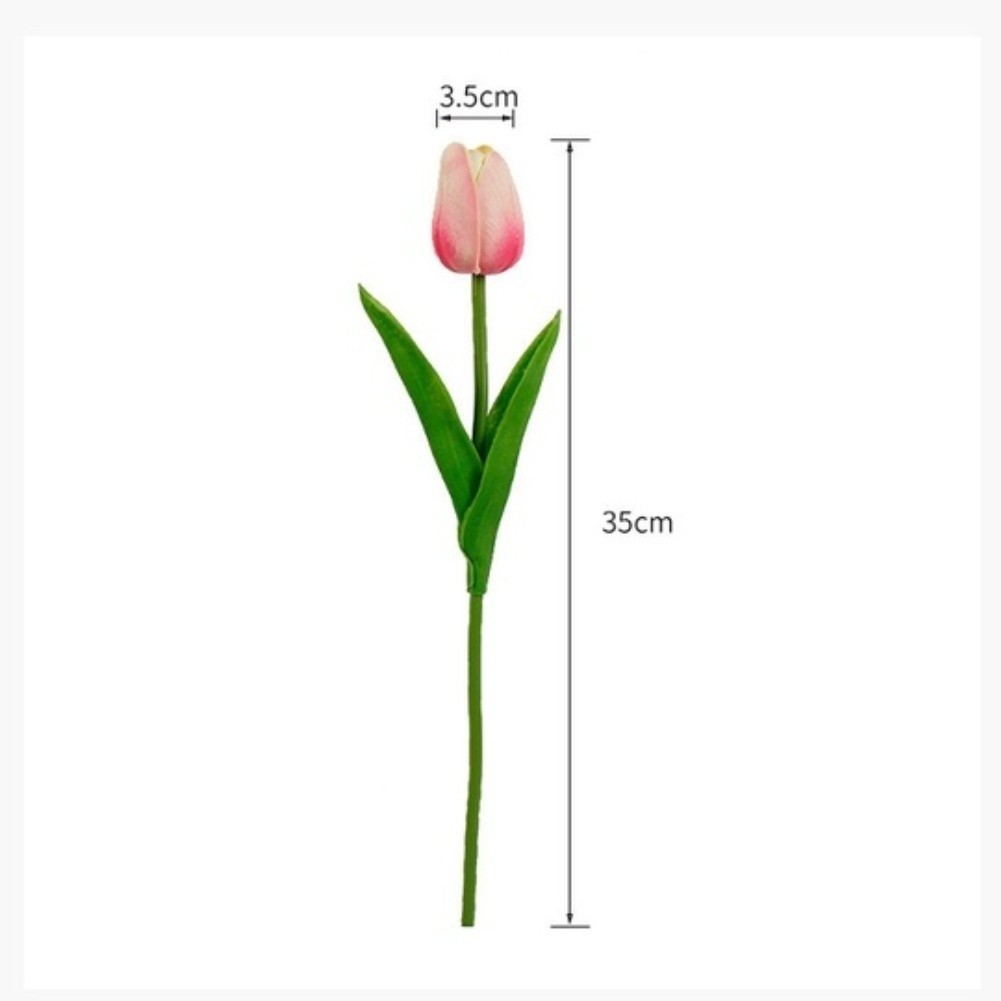 Artificial Tulip Silk Flowers Set with Flexible Stems for Home Wedding Decor