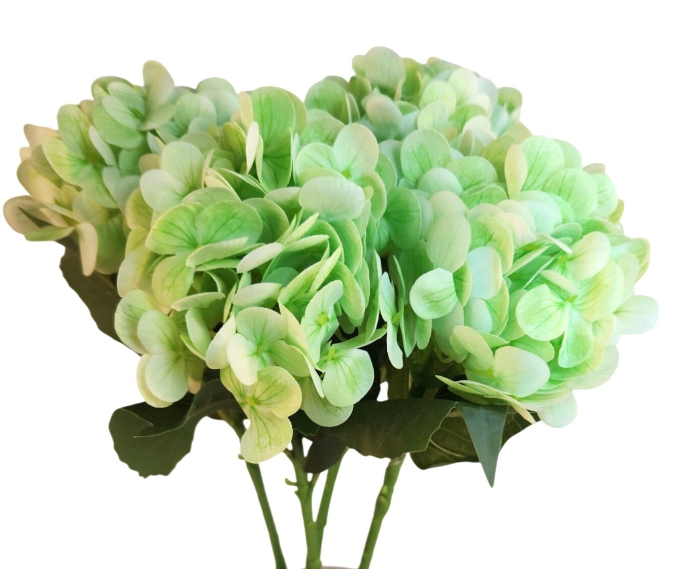 Light Green Hydrangea Stem Artificial Silk Flower Spring Wedding Decor
