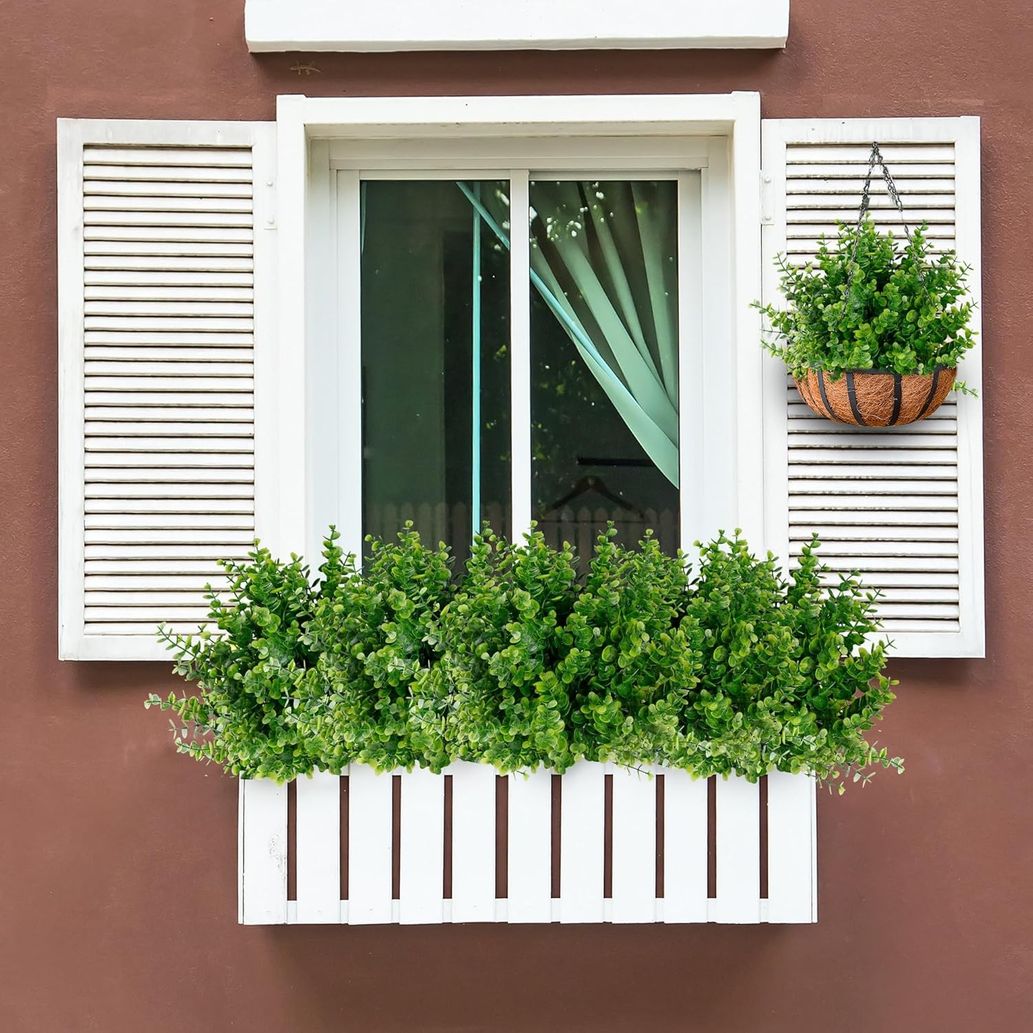 UV Resistant Artificial Boxwood Shrubs 12 Bundles Outdoor Boxwood Hedges Plants