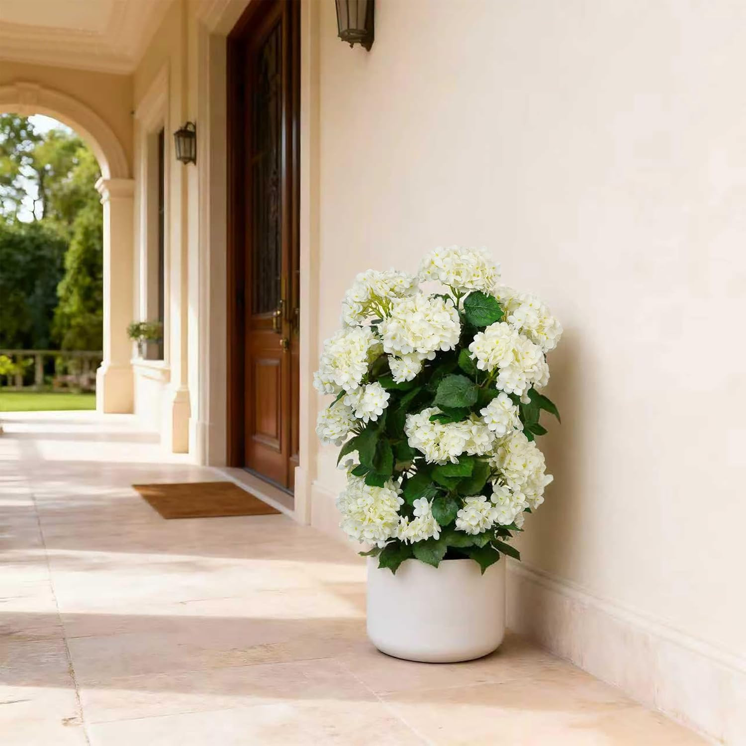 30″ Faux Hydrangea Tree (2 Pack) – Realistic White Flowers for Home Decor