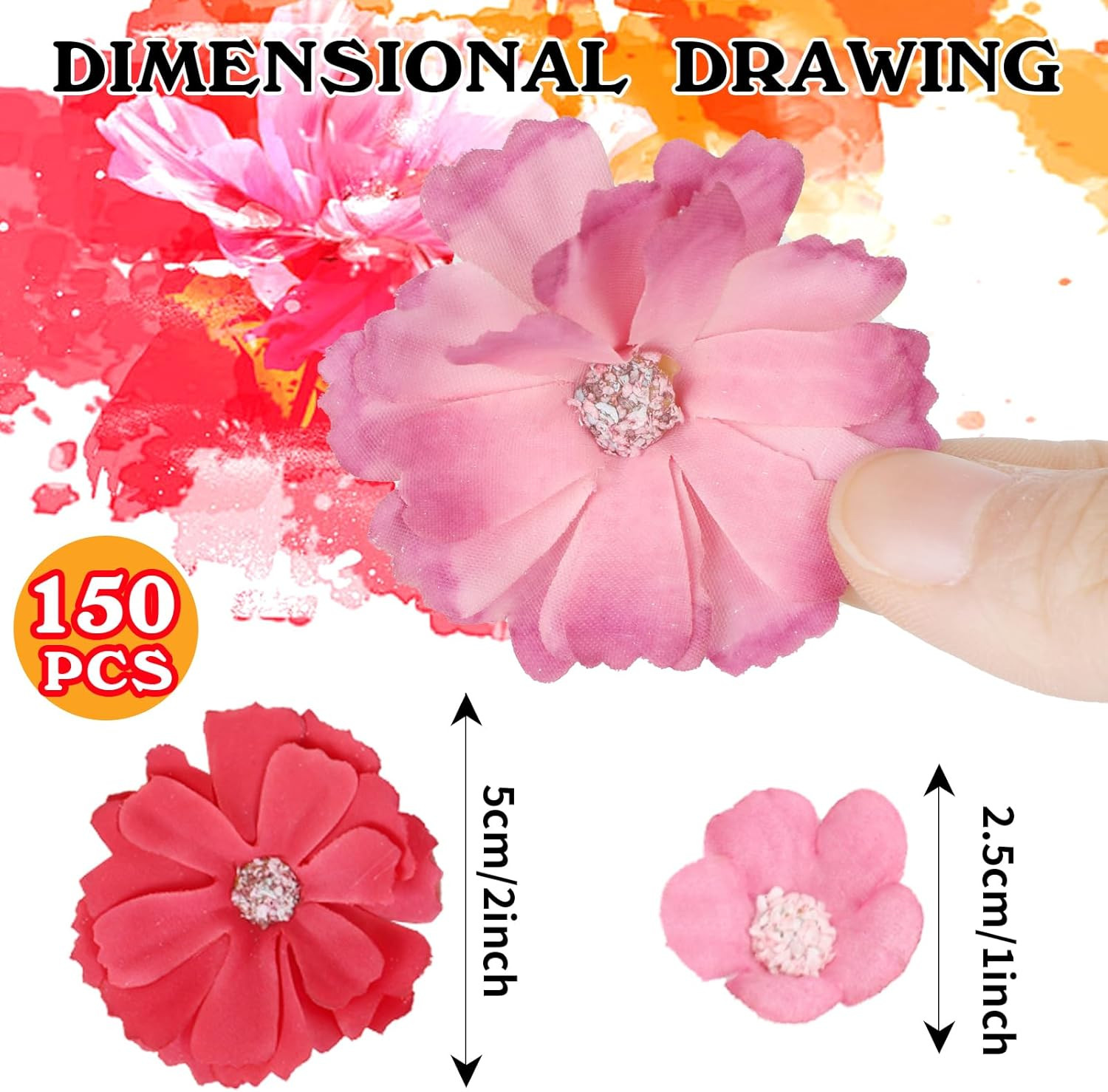 150pcs Mini Faux Flower for Crafts,Artificial Flower Heads Daisy Peony Flower De