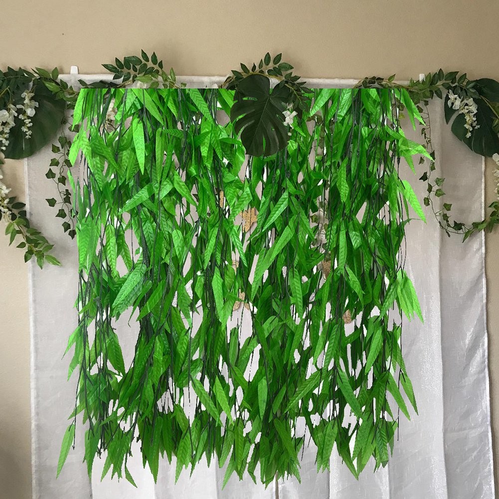 50 PCS 376 Feet Artificial Flower Greenery Wicker Rattan Vine Fake Foliage Le…
