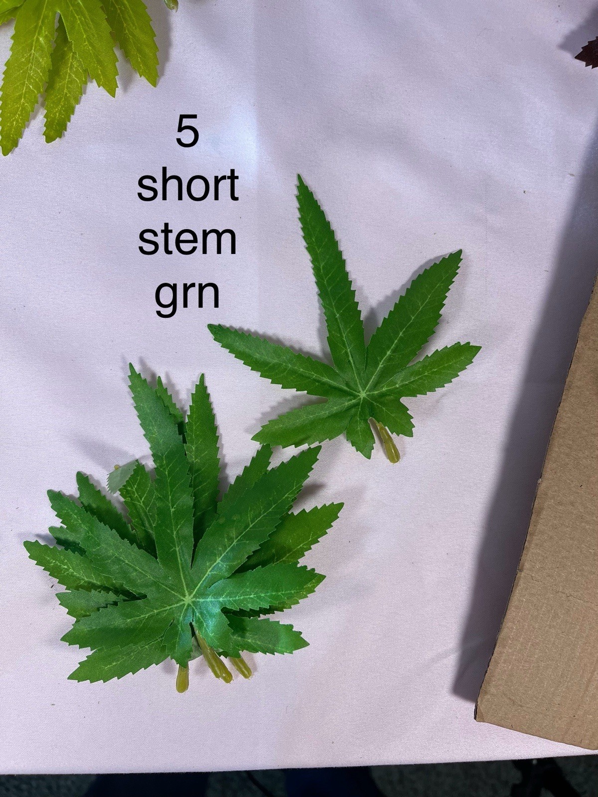 96 Faux Cannabis Leaves Artificial Pot Leaf Party Craft Decor 5” Green