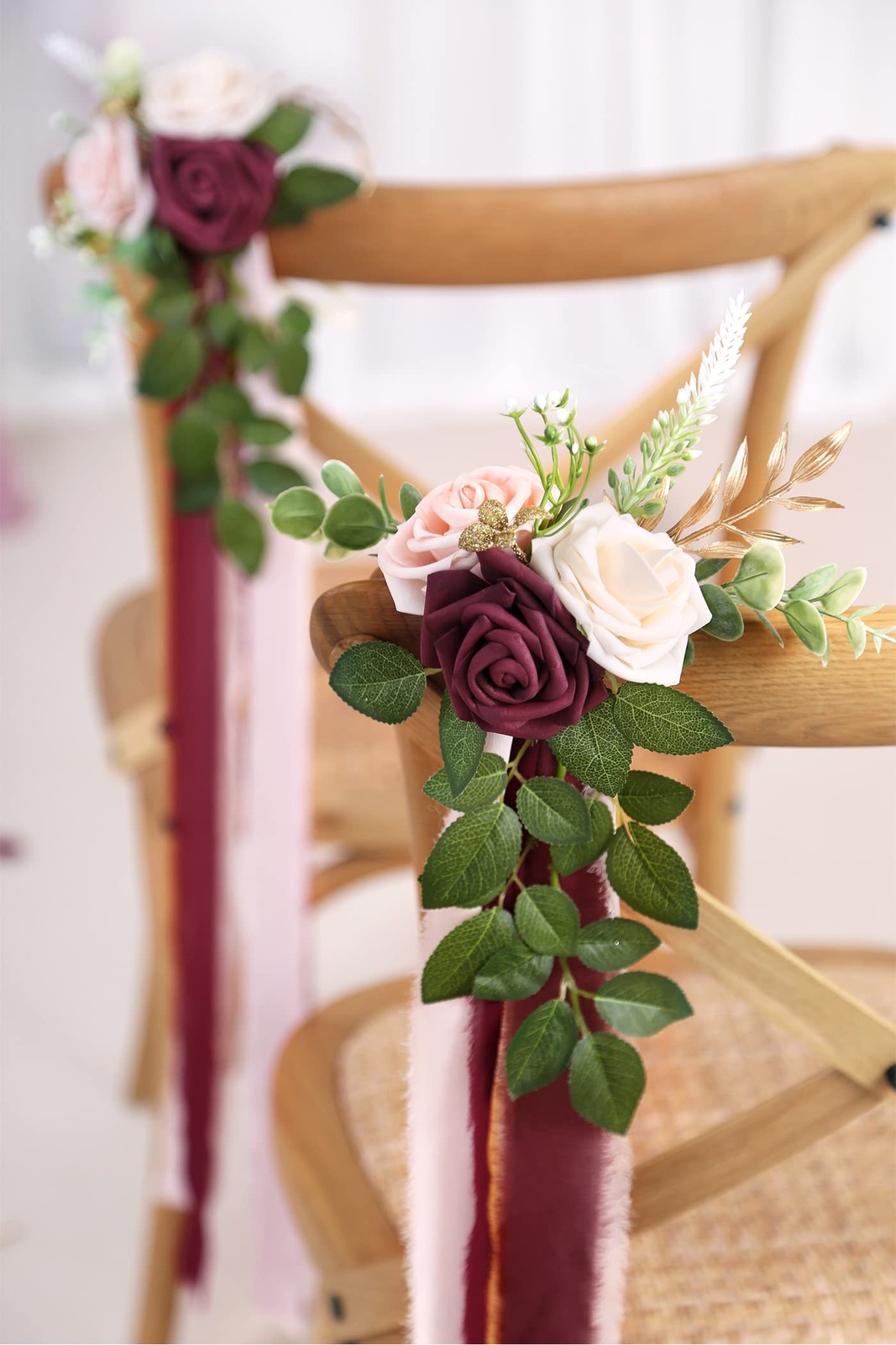 Wedding Aisle Decorations for Wedding Ceremony Set of 10 Pew Flowers for Chur…