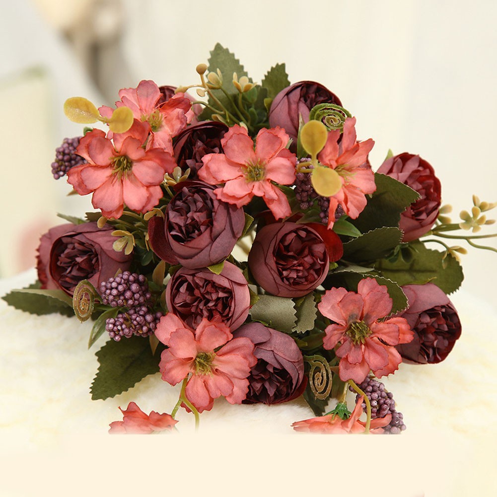Simulated bouquet cloth fake flower wedding room layout office decoration