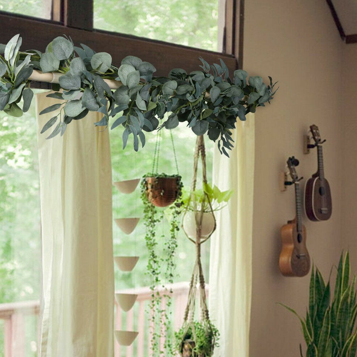 200cm Artificial Eucalyptus Leaves Garland Vine Wedding Greenery Home Wall Decor