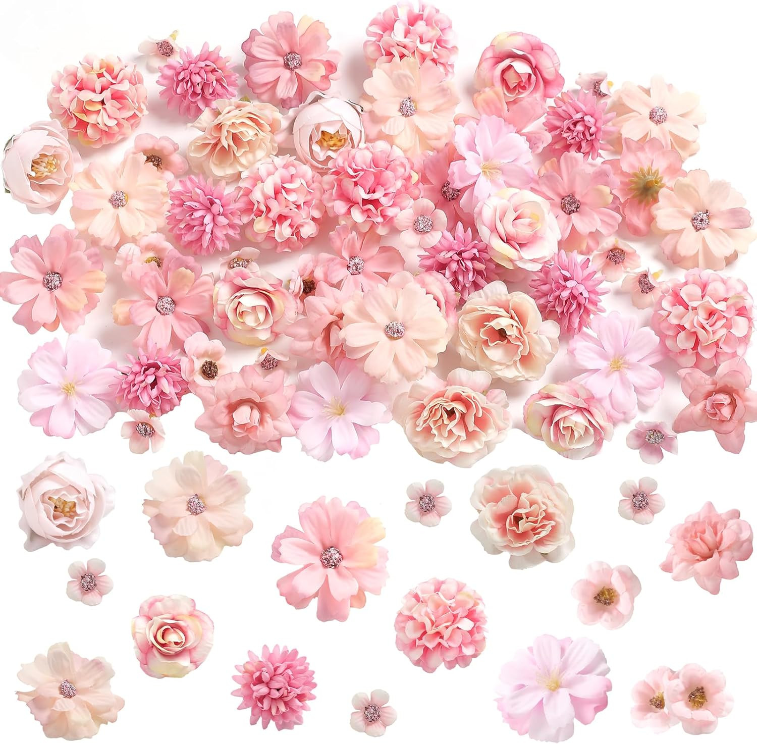Faux Flower Heads Small Silk Artificial Flower DIY Fake Mini Flowers Rose Daisy