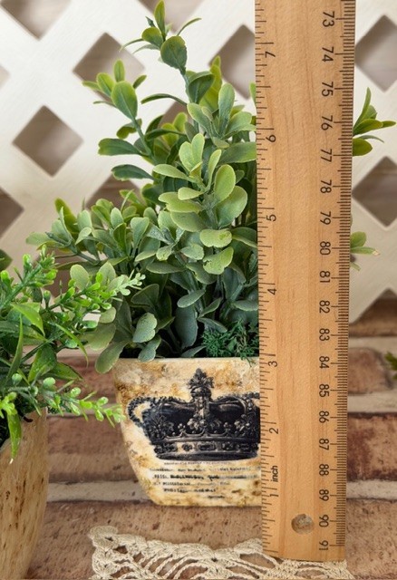 MINI POTTED PLANT 4″ ARTIFICIAL GREENERY W/ FAUX STONE POT (CHOOSE #1, #2 OR #4)