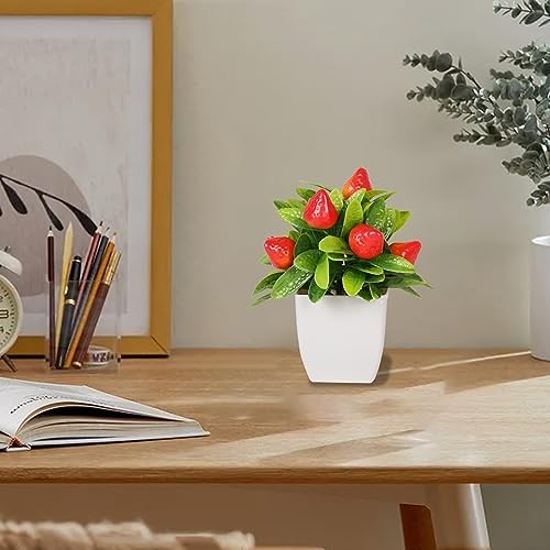 4 Fake Potted Plants Small Artificial Fruit Plants with Pots Lemon 2pcs Type C