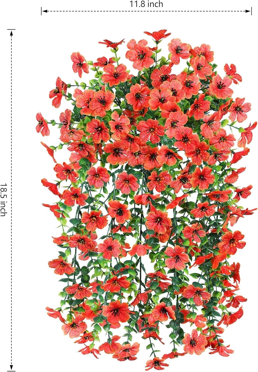 Fall Fake Mums Artificial Flowers Hanging Decoration for Outdoors, 2Pcs Orang…