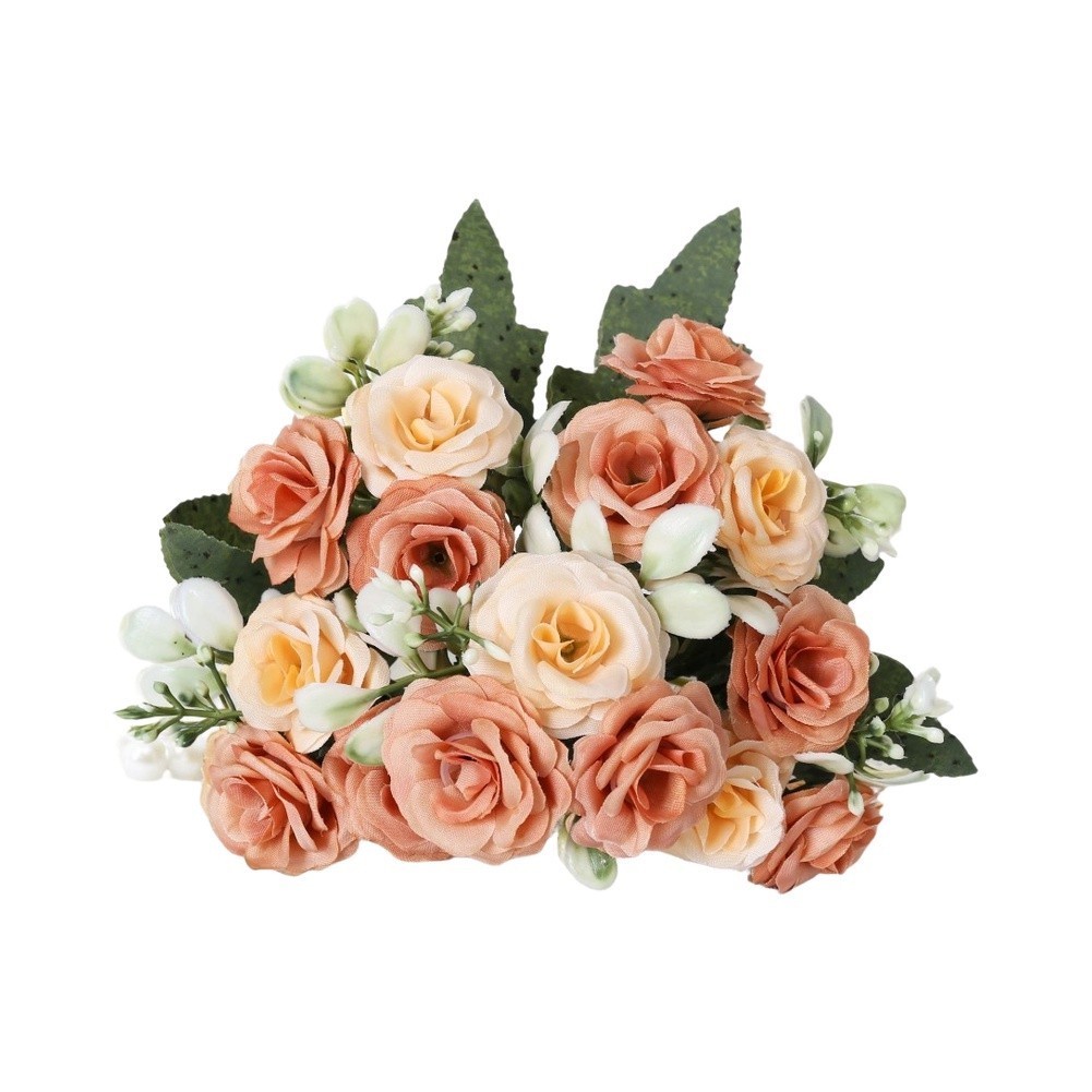 Faux Rose Bouquet with 15 Plastic Blooms for Bridal Use or Interior Decoration