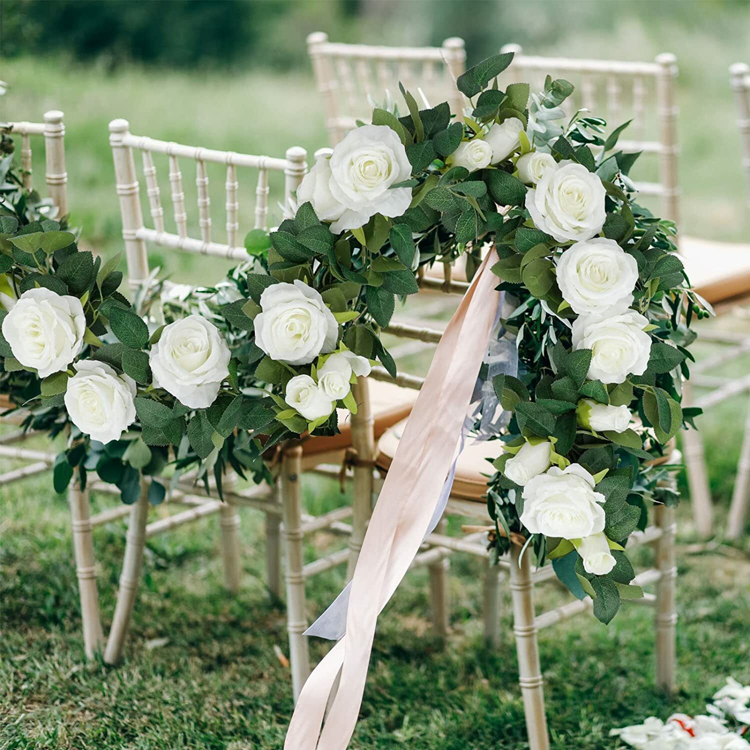 1/2/3x Fake Flower Vines Artificial Silk Rose Garland Wedding Party Decor 7.5FT