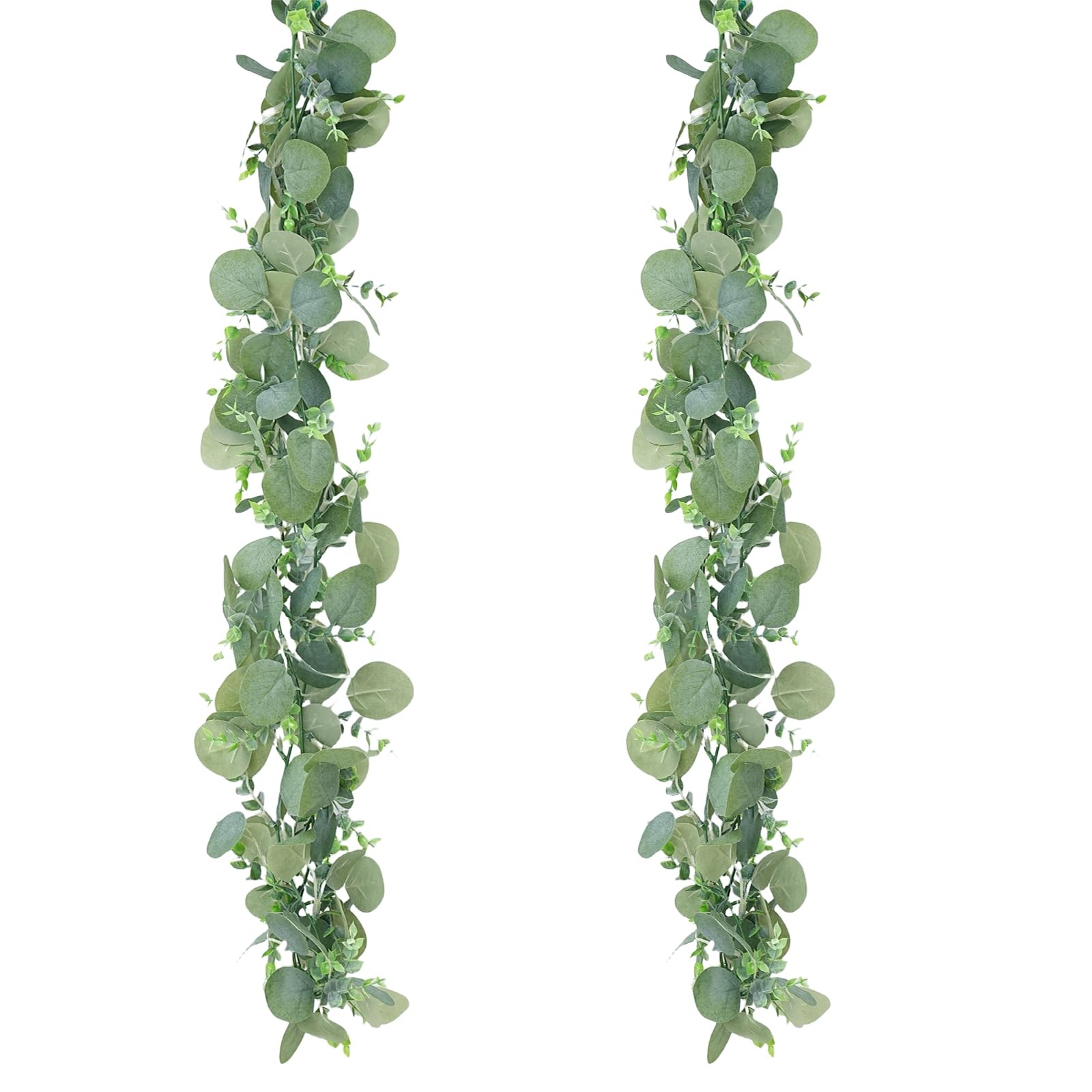 2 Pcs 6 ft Artificial Eucalyptus Garland Greenery Faux Eucalyptus Garland Pla…