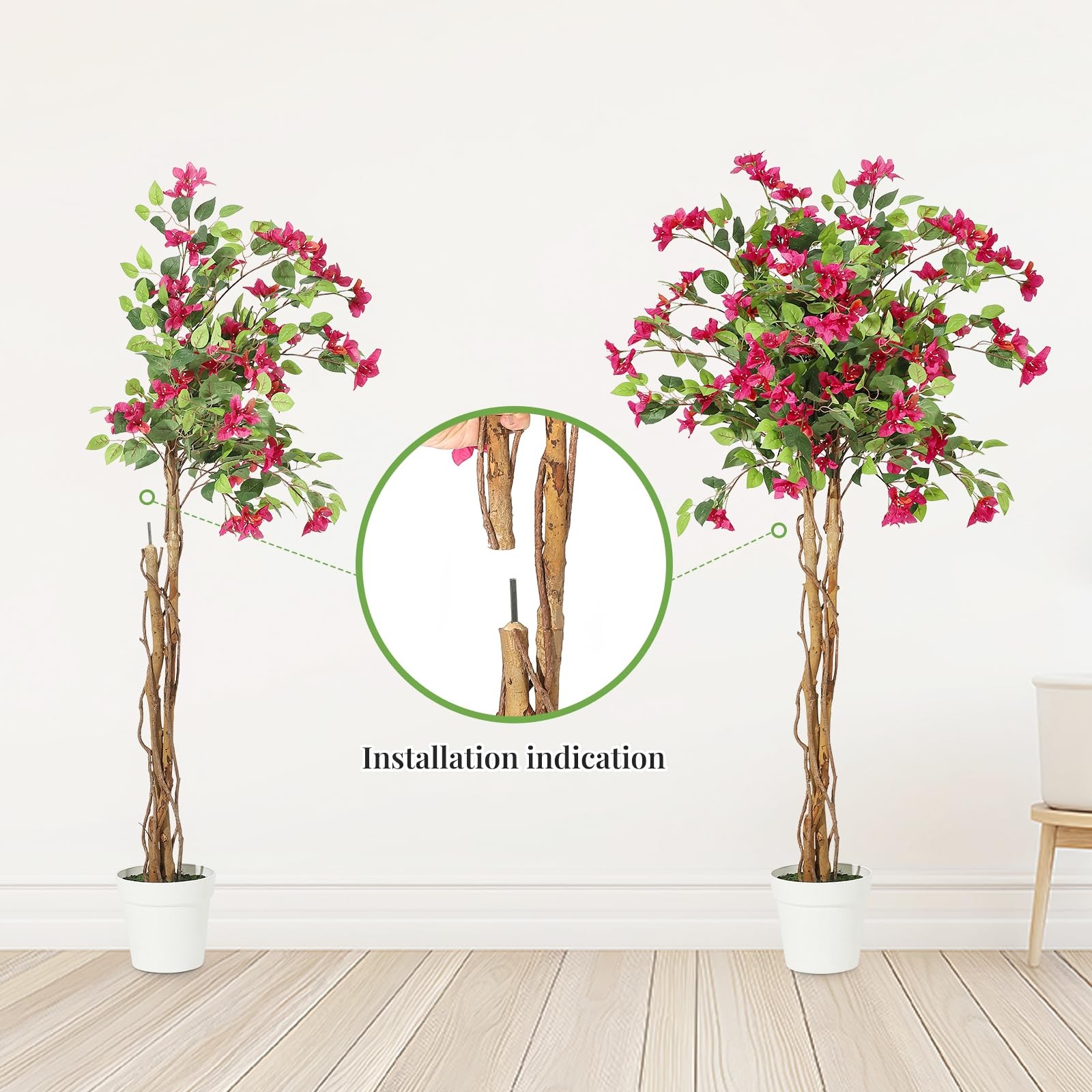 GarveeHome 5 ft Artificial Bougainvillea Tree, Tall Potted Artificial Plants …