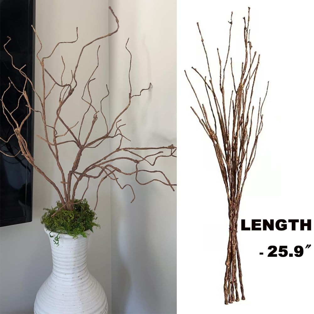 5PCS Artificial Lifelike Curly Willow Branches Decorative Dried Birch Twigs 2…