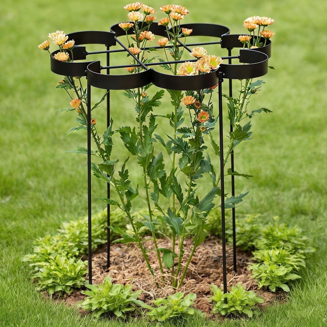 25″ Peony Cages & Supports Elegant Black Modern Flower Support Stakes Peonies