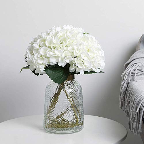 6pcs Hydrangea Artificial Flowers – Faux Hydrangea Flowers, Fake 6PCS White