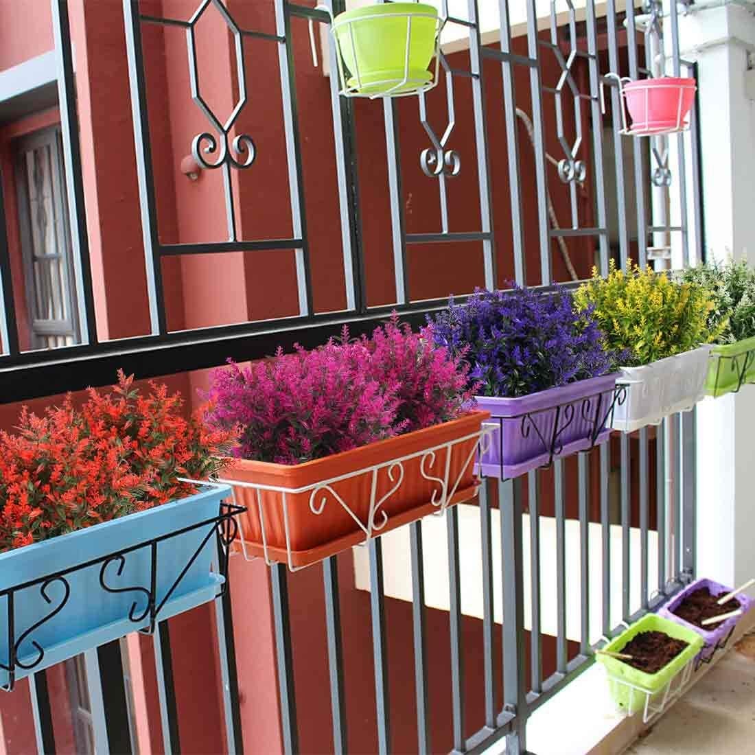 Artificial Greenery Lavender Fake Shrubs Flowers 8 Bundles UV Resistant Hanging