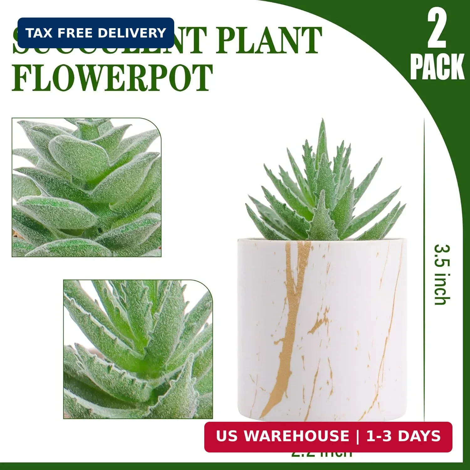 Der Rose Set of 2 Succulents Plants Artificial Mini Fake Succulents Plants for H