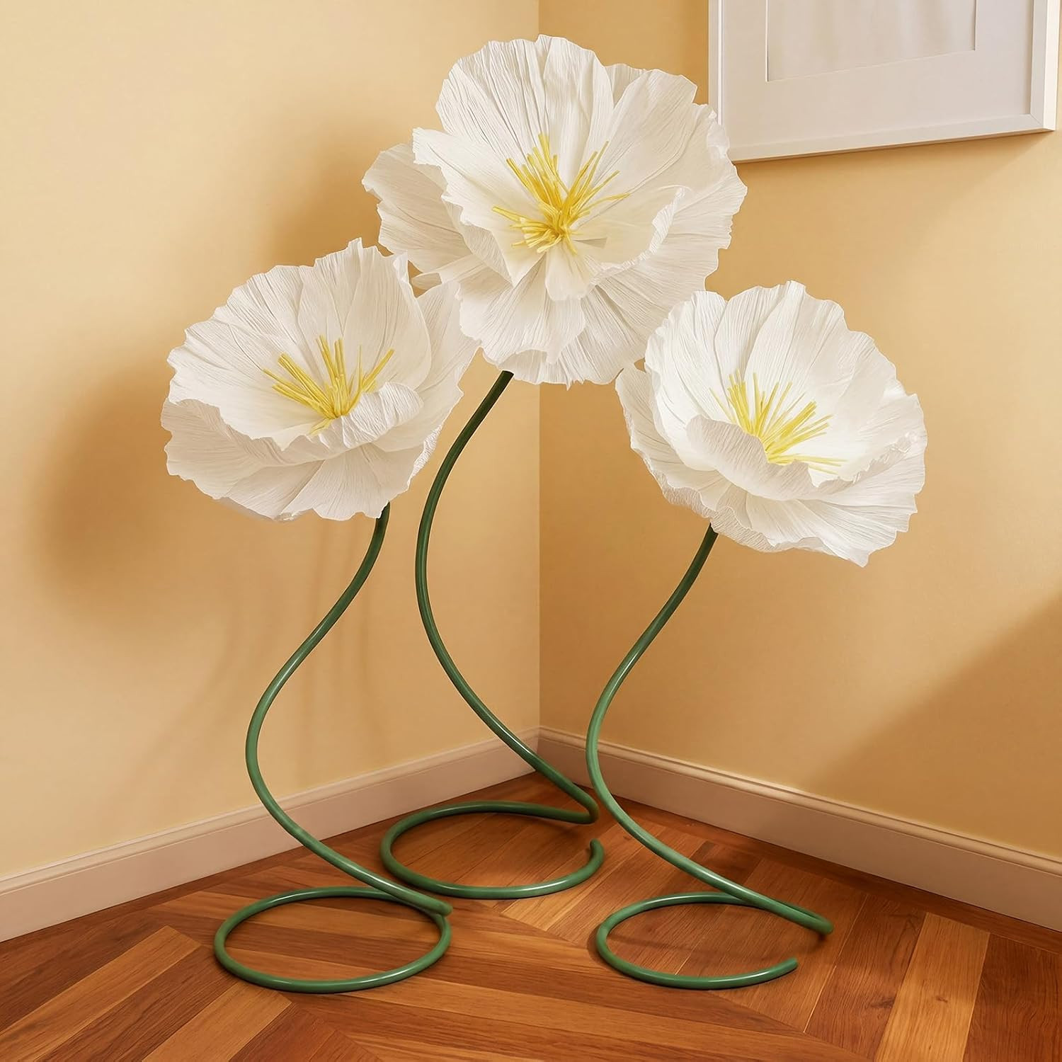 3 Pcs 5Ft Large Mix Color Poppy Flowers Giant Artificial Poppy Huge Decoration f