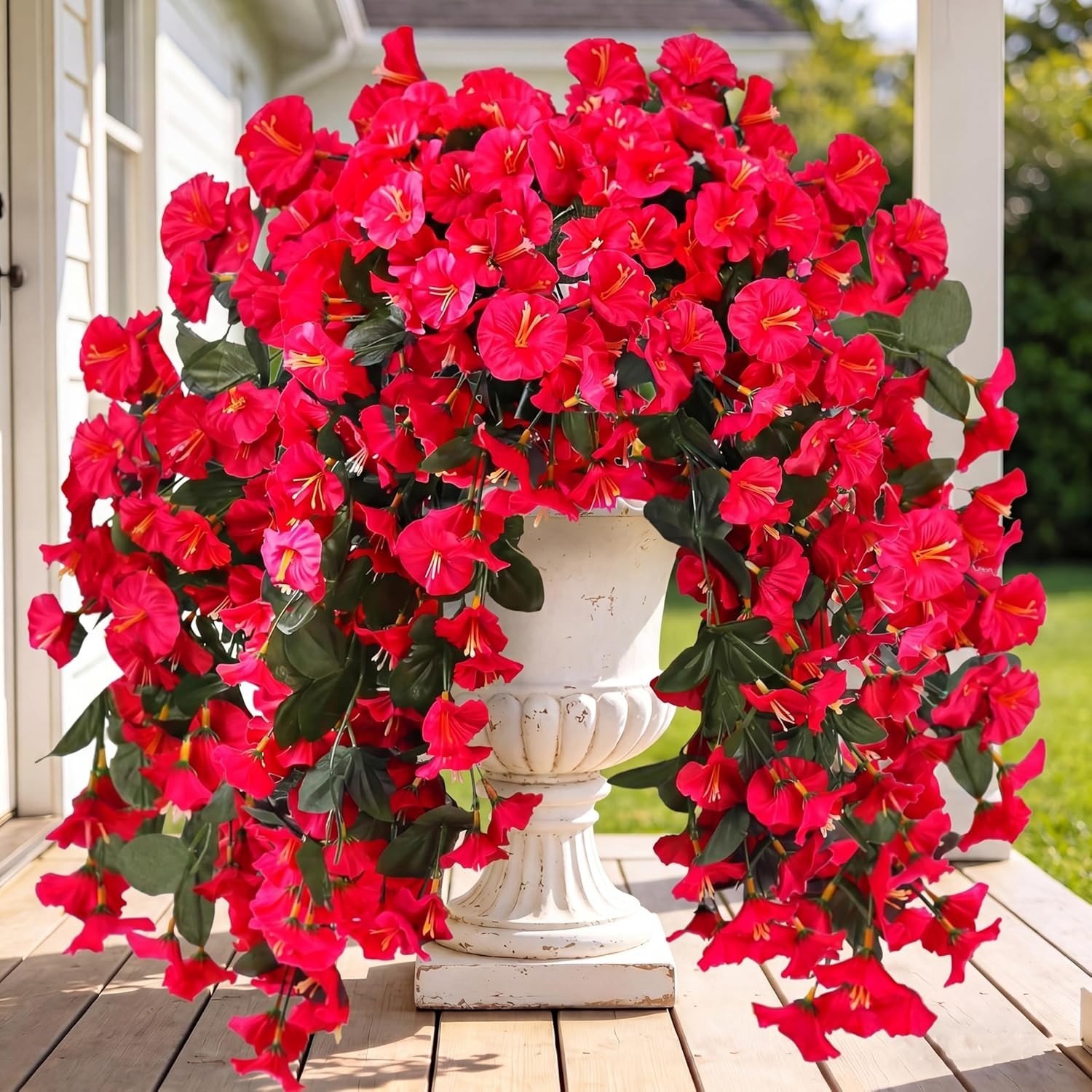 UV Resistant Faux Silk Hanging Flowers – 2PCS for Stunning Outdoor Decor