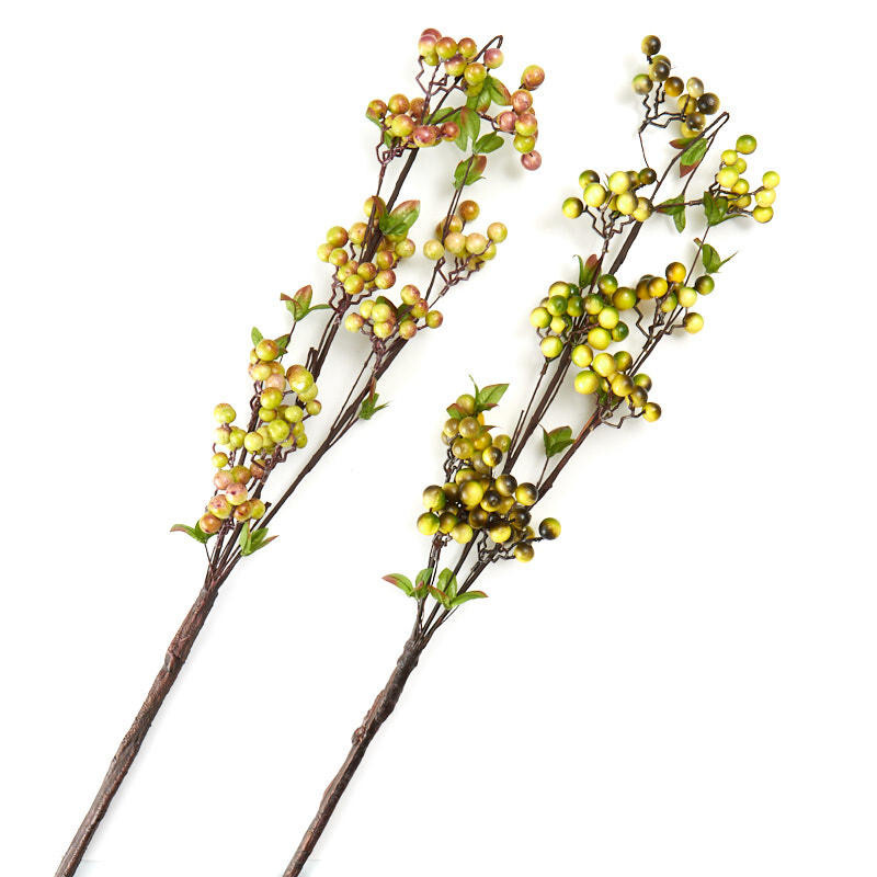 Set of 2 Variegated Artificail Berry Cluster Stems