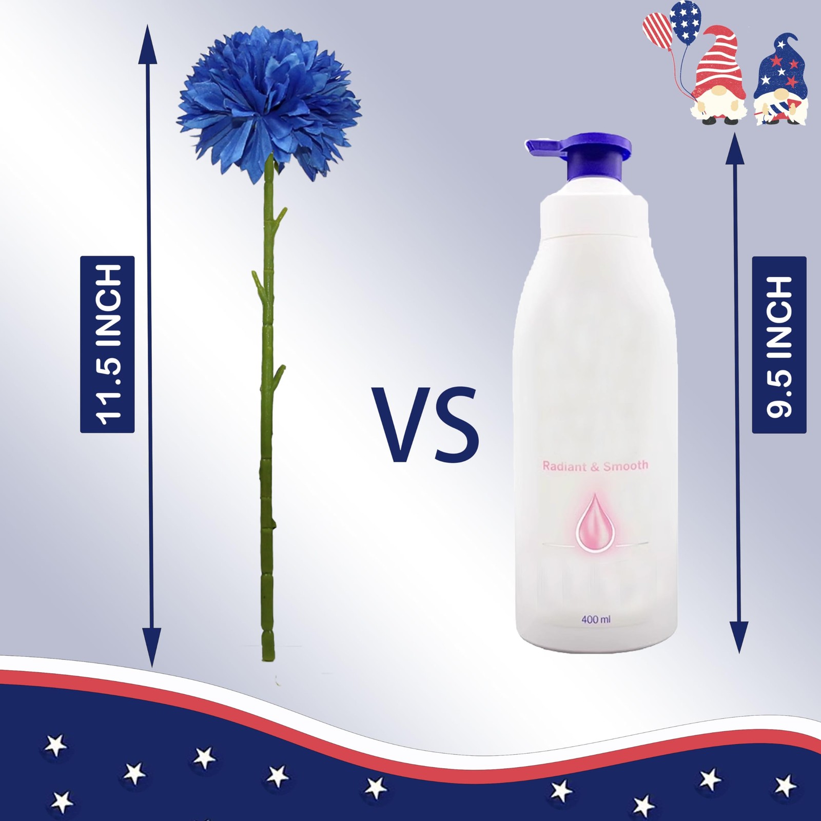 12 pcs Artificial Flower Patriotic Memorial Bouquet Red White and Blue Faux B…