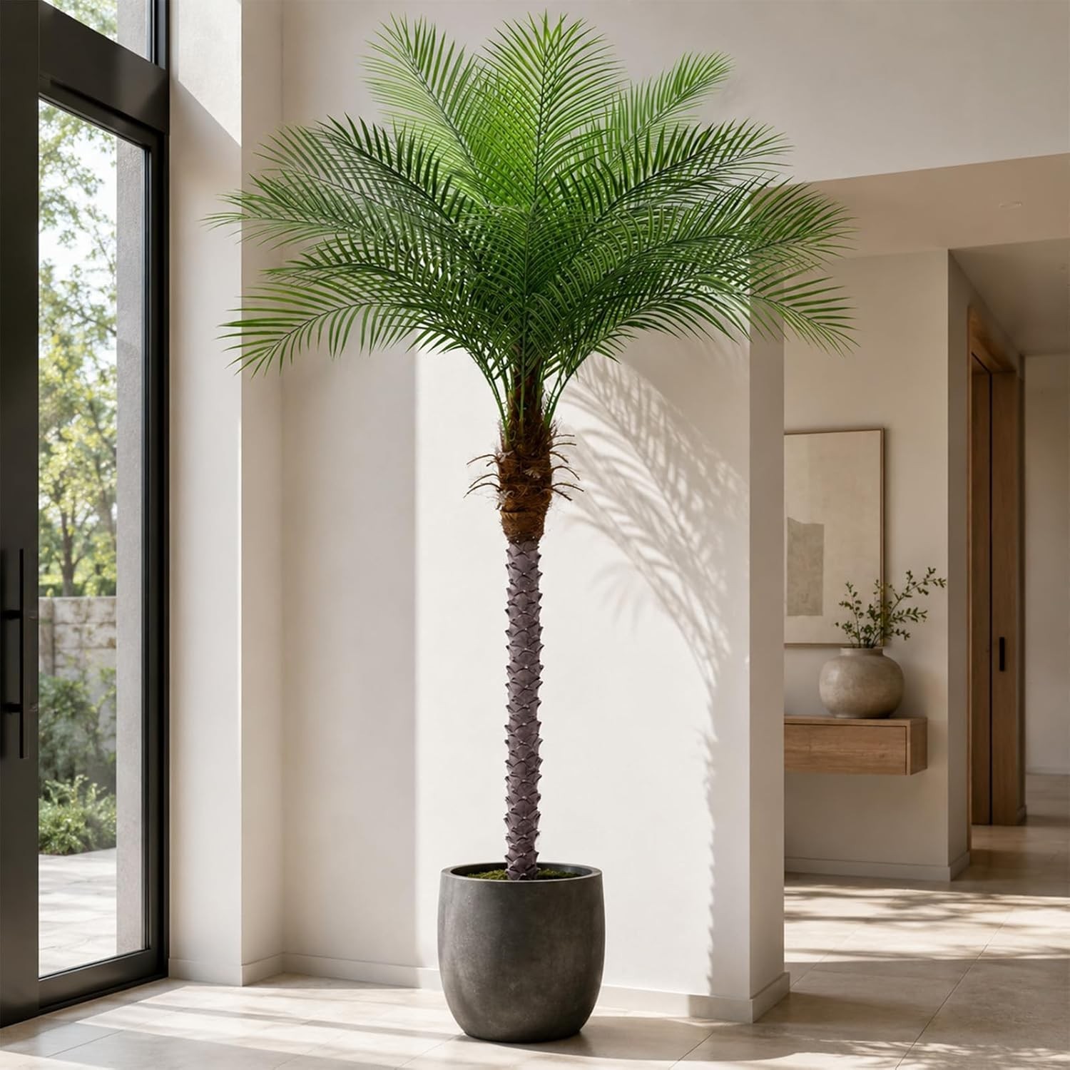 7ft Artificial Phoenix Palm Tree, Faux Coconut Silk Tropical Fake Palm Plant …