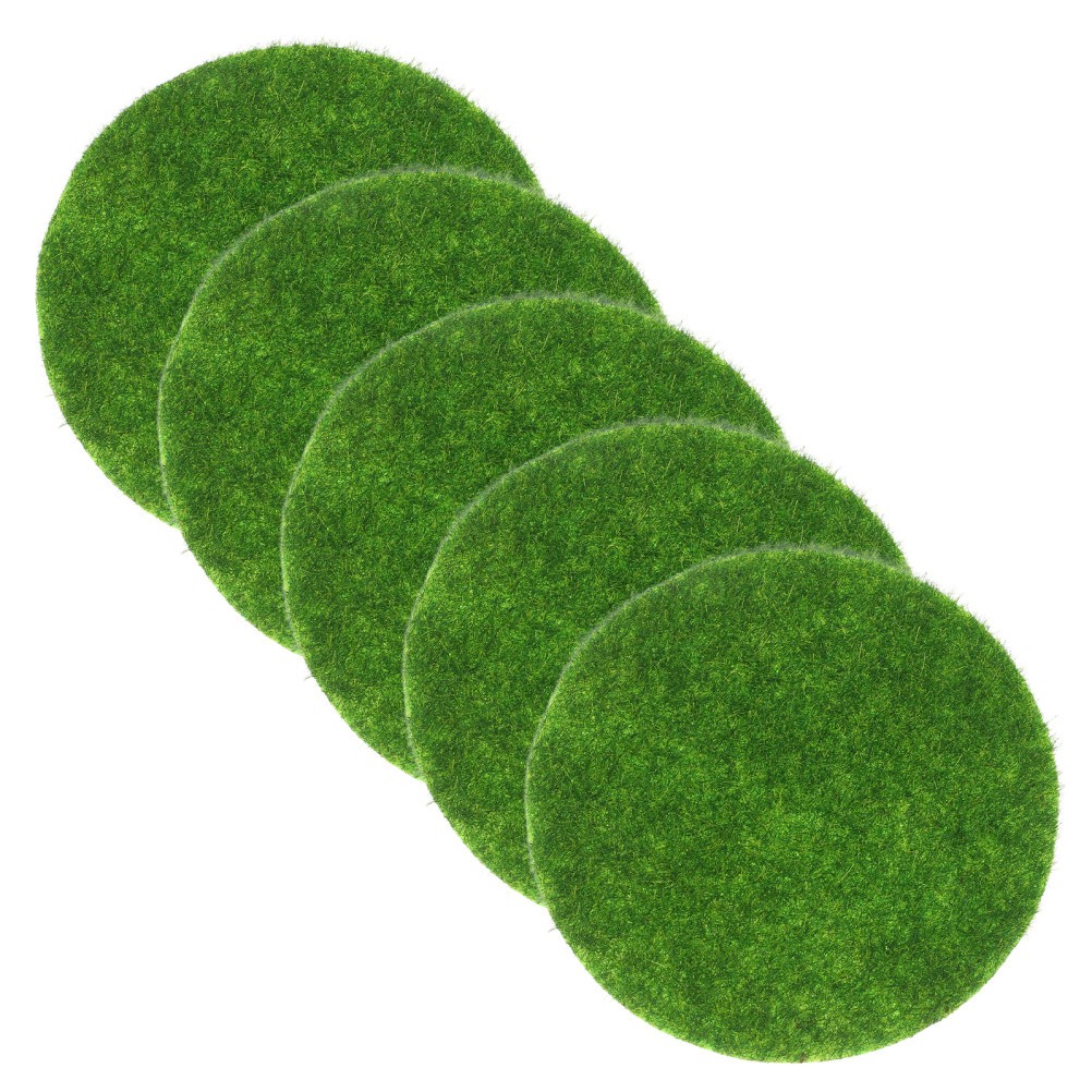 5 Pcs Artificial Mini Landscape Realistic Moss Rug Fake Grass Patio