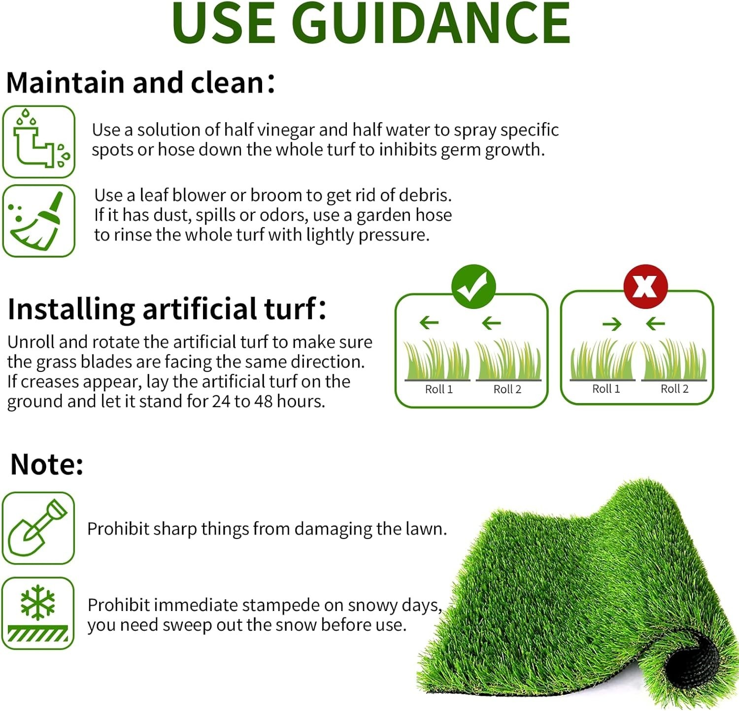 -Round Green 4FTx7FT Artificial Grass: Durable, Maintenance-Free Solution