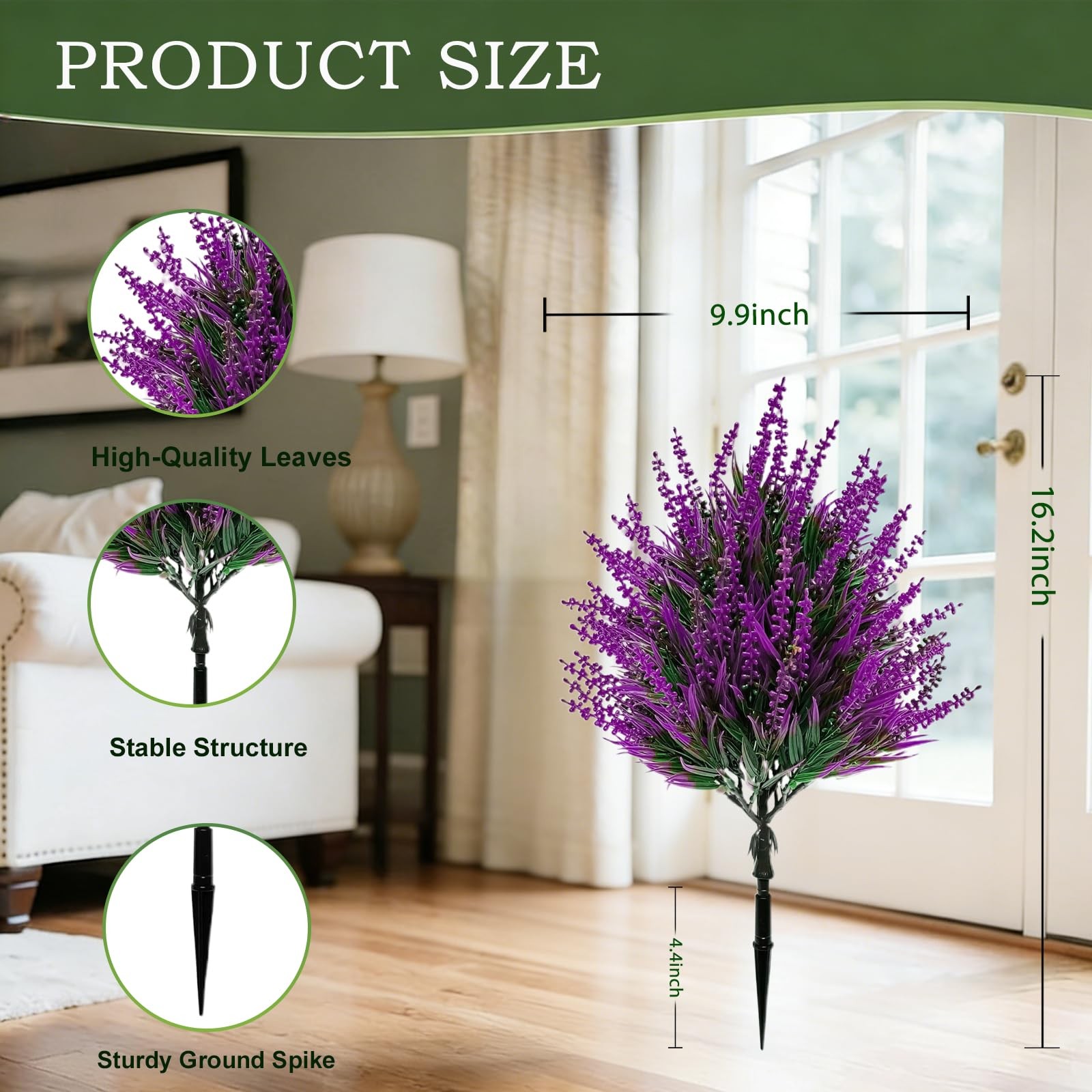 4Pack Artificial Bushes Plants Outdoors with Spike,Small Artificial Topiary B…