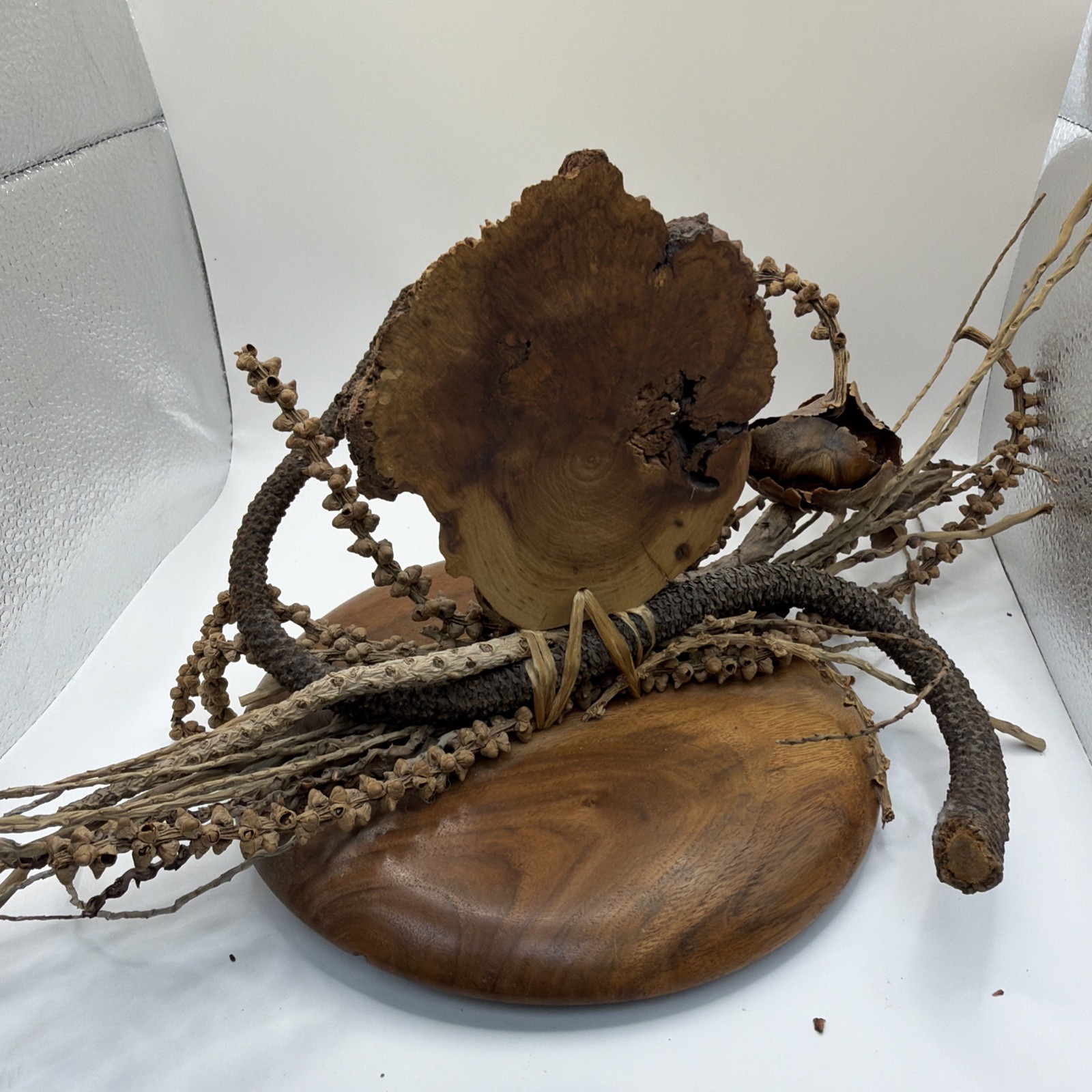 Drift Wood, Dried Pods, Dried Plants Centerpiece Sculpture Shelf Decor Handmade